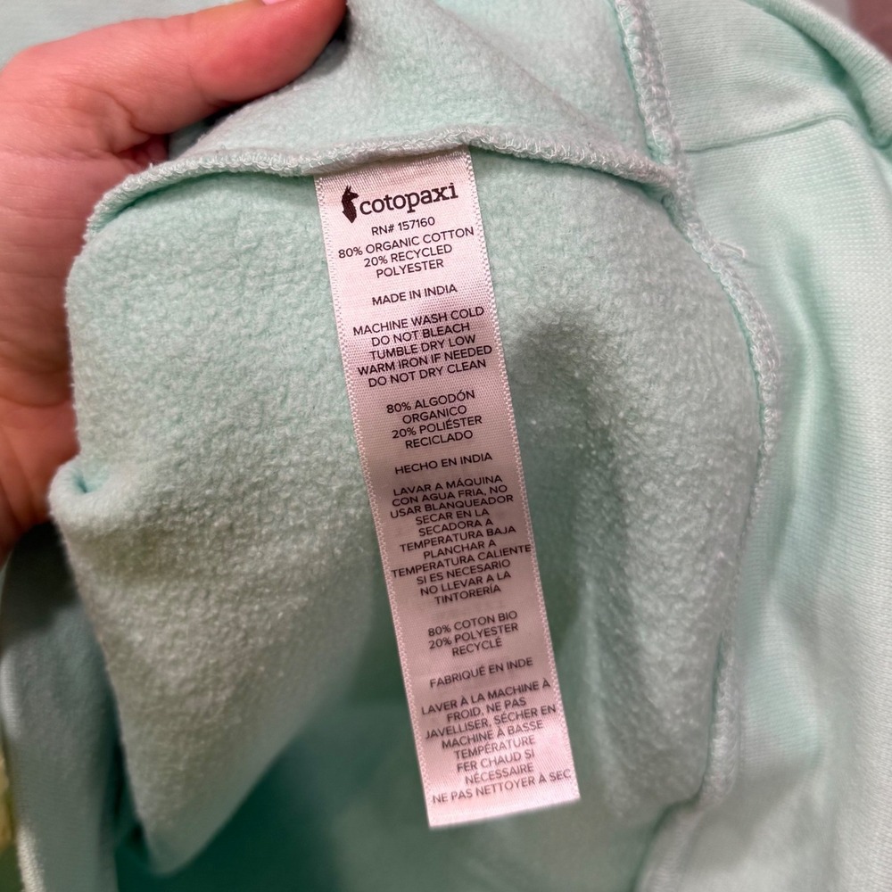 Cotopaxi Do Good Crewneck Organic Blend Sweatshirt Mint Green Blue Cotton Wmns S - Picture 9 of 12